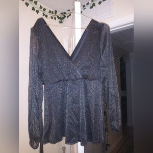 Torrid Sparkly Long Sleeve Dress Shirt
